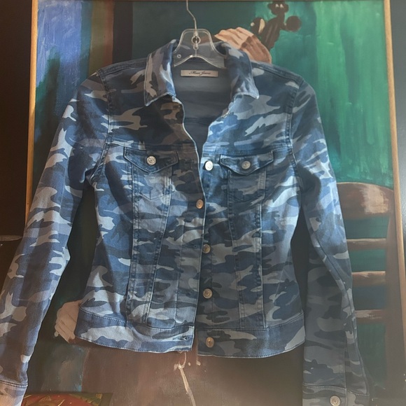 Y2K Mavi Blue Camo Jean Jacket XS - Picture 14 of 14